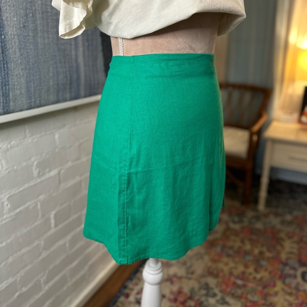 NWT A New Day Green Linen Blend Mini Skirt - Picture 6 of 12